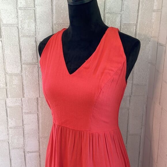 La Vi Anthropologie coral midi dress - Picture 3 of 10